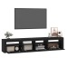 Mueble de TV con luces LED Negro 210x35x40 cm