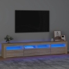 Mueble de TV con luces LED roble Sonoma 210x35x40 cm