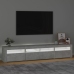 Mueble de TV con luces LED gris hormigón 210x35x40 cm