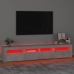 Mueble de TV con luces LED gris hormigón 210x35x40 cm