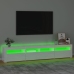 Mueble de TV con luces LED blanco brillante 210x35x40 cm