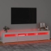 Mueble de TV con luces LED blanco brillante 210x35x40 cm