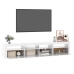 Mueble de TV con luces LED blanco brillante 210x35x40 cm