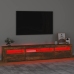 Mueble de TV con luces LED color roble ahumado 210x35x40 cm