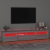 Mueble de TV con luces LED gris Sonoma 210x35x40 cm