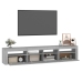 Mueble de TV con luces LED gris Sonoma 210x35x40 cm