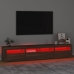 Mueble de TV con luces LED marrón roble 210x35x40 cm