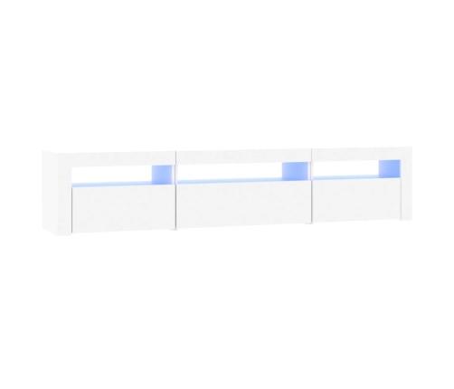 Mueble de TV con luces LED blanco 195x35x40 cm