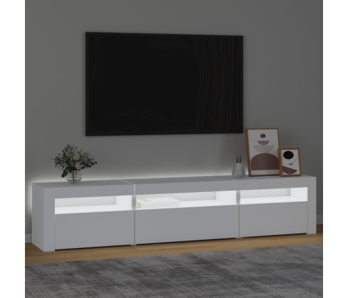 Mueble de TV con luces LED blanco 195x35x40 cm