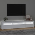 Mueble de TV con luces LED blanco 195x35x40 cm