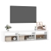 Mueble de TV con luces LED blanco 195x35x40 cm