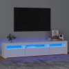 Mueble de TV con luces LED blanco 195x35x40 cm