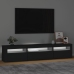 vidaXL Mueble de TV con luces LED negro 195x35x40 cm