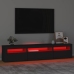 vidaXL Mueble de TV con luces LED negro 195x35x40 cm