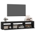 vidaXL Mueble de TV con luces LED negro 195x35x40 cm