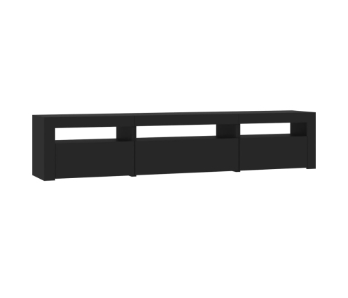 vidaXL Mueble de TV con luces LED negro 195x35x40 cm