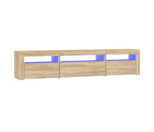 Mueble de TV con luces LED roble Sonoma 195x35x40 cm