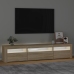 Mueble de TV con luces LED roble Sonoma 195x35x40 cm