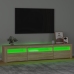 Mueble de TV con luces LED roble Sonoma 195x35x40 cm