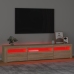 Mueble de TV con luces LED roble Sonoma 195x35x40 cm