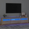 Mueble de TV con luces LED roble Sonoma 195x35x40 cm