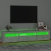 Mueble de TV con luces LED gris hormigón 195x35x40 cm