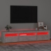 Mueble de TV con luces LED gris hormigón 195x35x40 cm