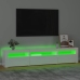 Mueble de TV con luces LED blanco brillante 195x35x40 cm