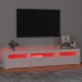 Mueble de TV con luces LED blanco brillante 195x35x40 cm