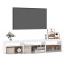 Mueble de TV con luces LED blanco brillante 195x35x40 cm