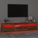 Mueble de TV con luces LED roble ahumado 195x35x40 cm