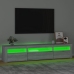 Mueble de TV con luces LED gris sonoma 195x35x40 cm