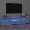 Mueble de TV con luces LED gris sonoma 195x35x40 cm