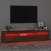 vidaXL Mueble de TV con luces LED marrón roble 195x35x40 cm