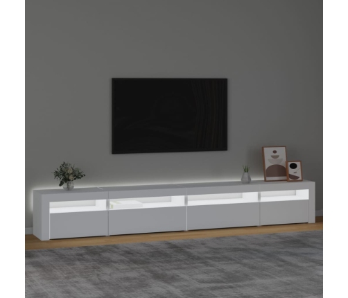 Mueble de TV con luces LED blanco 270x35x40 cm