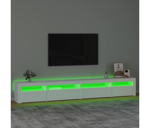 vidaXL Mueble de TV con luces LED blanco 270x35x40 cm