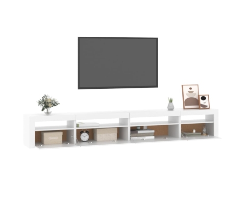 Mueble de TV con luces LED blanco 270x35x40 cm