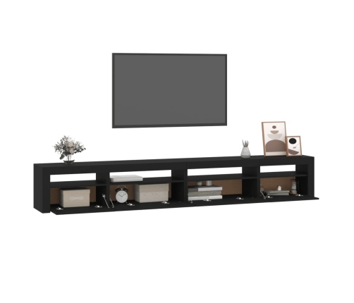 Mueble de TV con luces LED Negro 270x35x40 cm