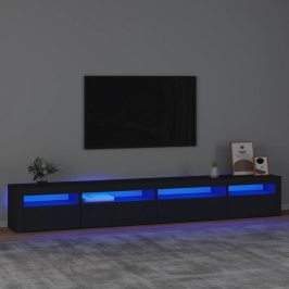 Mueble de TV con luces LED Negro 270x35x40 cm