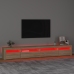 Mueble de TV con luces LED roble Sonoma 270x35x40 cm