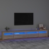 Mueble de TV con luces LED roble Sonoma 270x35x40 cm