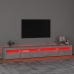 Mueble de TV con luces LED gris hormigón 270x35x40 cm