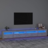 Mueble de TV con luces LED gris hormigón 270x35x40 cm