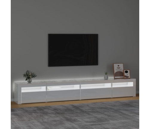 vidaXL Mueble de TV con luces LED blanco brillante 270x35x40 cm