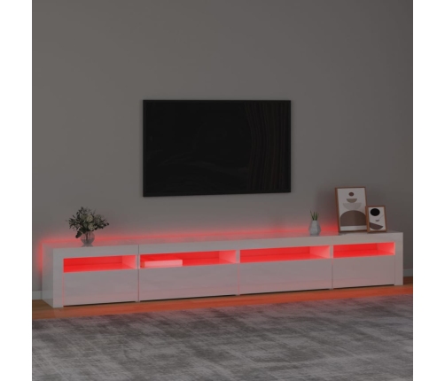 vidaXL Mueble de TV con luces LED blanco brillante 270x35x40 cm