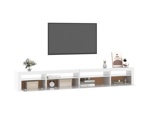 vidaXL Mueble de TV con luces LED blanco brillante 270x35x40 cm