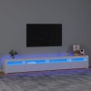 Mueble de TV con luces LED blanco brillante 270x35x40 cm