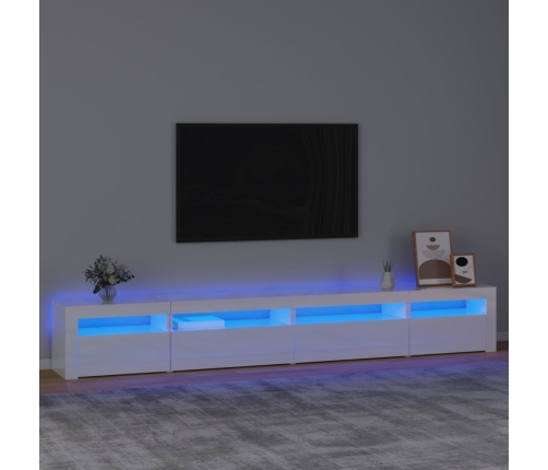 vidaXL Mueble de TV con luces LED blanco brillante 270x35x40 cm