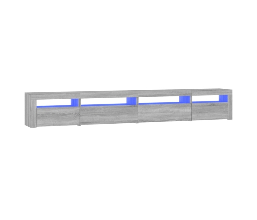 vidaXL Mueble de TV con luces LED gris sonoma 270x35x40 cm