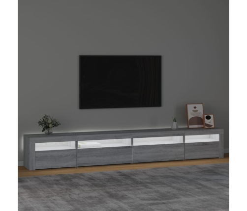 vidaXL Mueble de TV con luces LED gris sonoma 270x35x40 cm